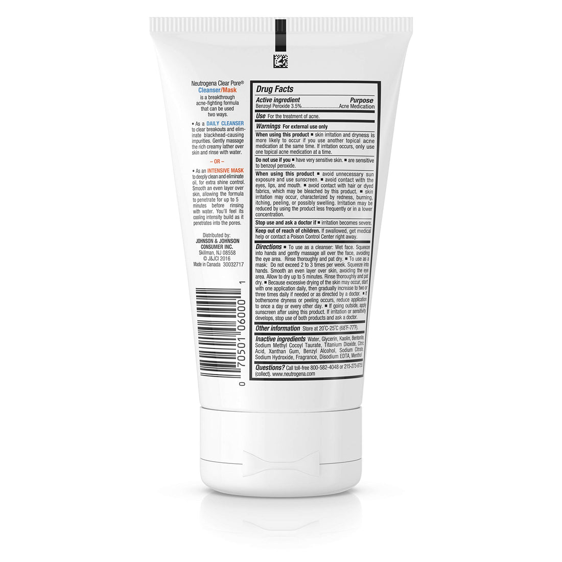 Neutrogena Clear Pore Cleanser/Mask, 4.2 Ounce