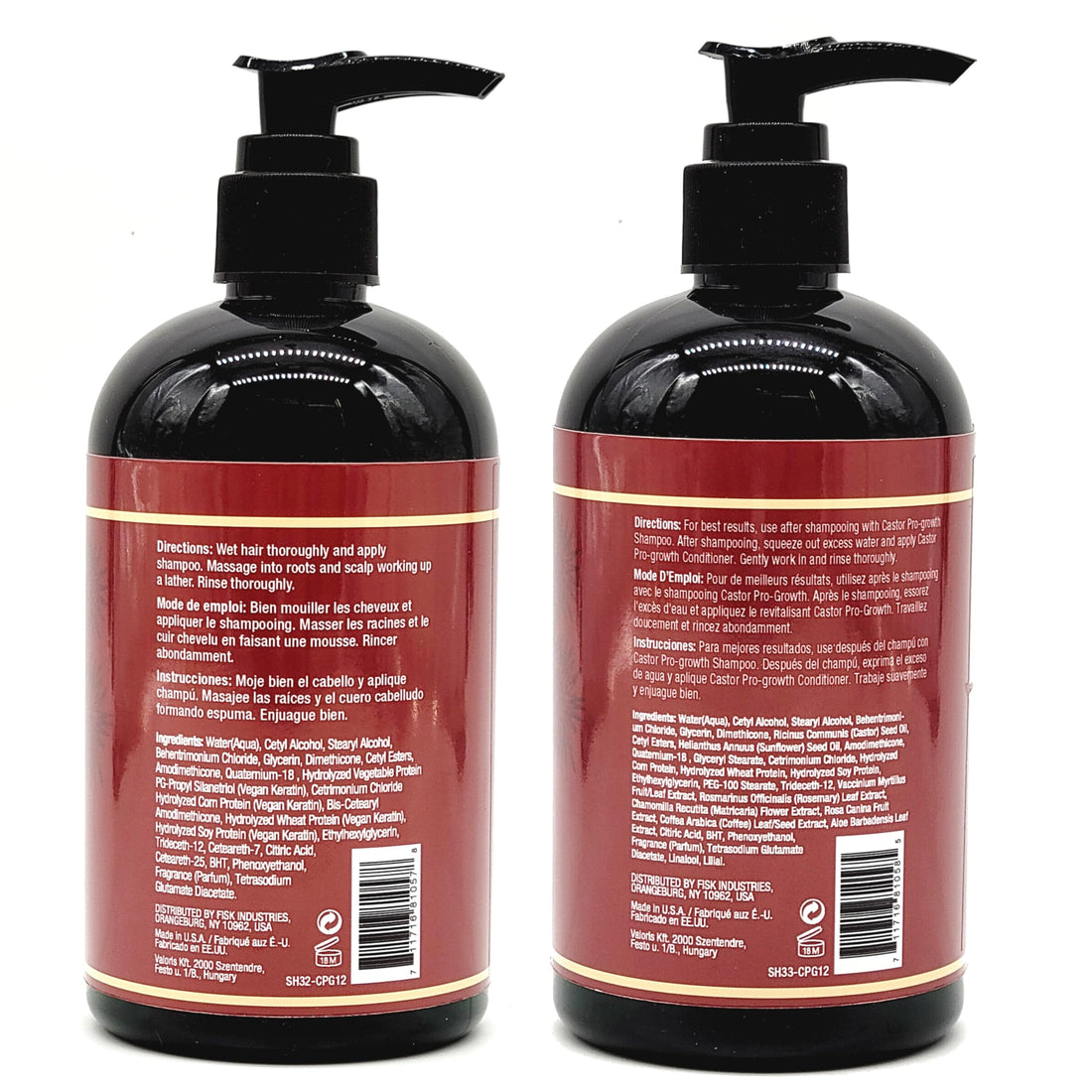 Difeel 3-PC Castor Pro-Growth Hair Growth: Cleansing & Treatment Set - Includes 12 oz Shampoo, 12oz Conditioner, & 2.5oz Root Stimulator