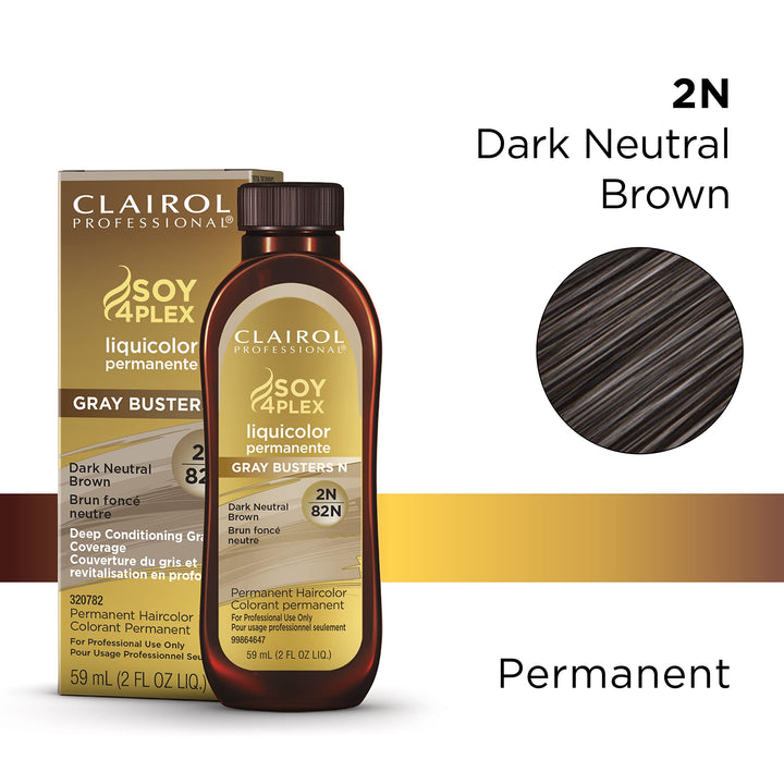 Clairol Professional Permanent Liquicolor for Hair, 2n Dark Neutral Brown, 2 Fl Oz