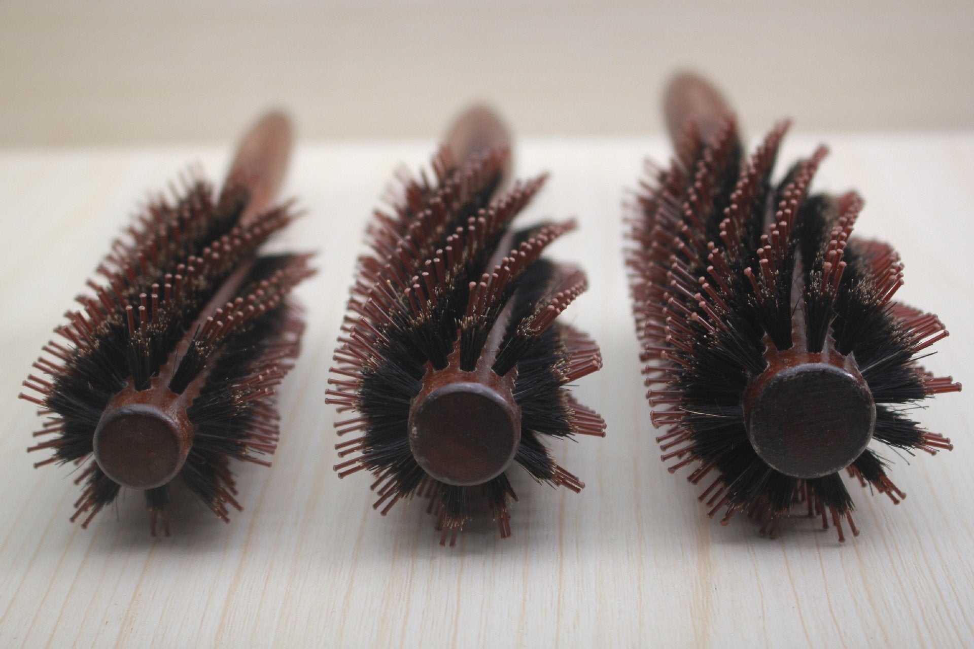 Healthcom 3 in 1 Premium Boar Bristle Brush Natural Boar Bristle Round Styling Hair Brush Anti Static Hair Drying Styling Curling Hair Brush