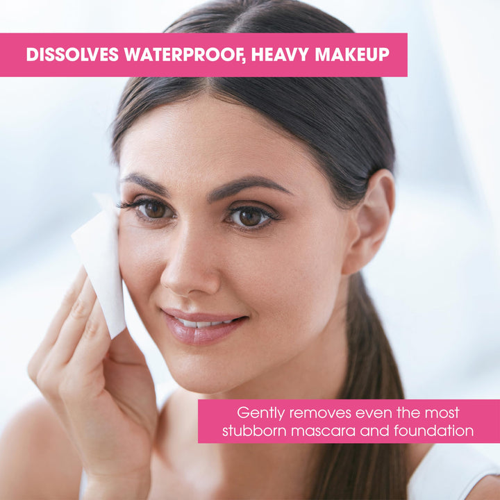 Gentle Makeup Remover Cleansing Face Wipes – Facial Towelettes with Vitamin E for Waterproof Makeup – Individually Sealed Wrappers Pack of 50