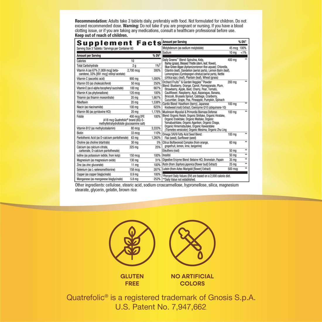 Nature's Way Alive! Max3 Potency Adult Complete Multivitamin, High Potency B-Vitamins to Support Energy Metabolism*, with Methylated B12 and Folate, No Added Iron, 180 Tablets (Packaging May Vary)