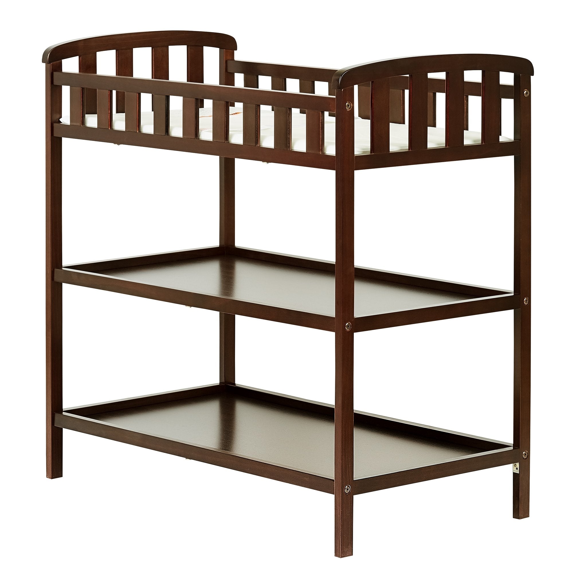 Dream On Me Emily Changing Table In Espresso, Comes With 1 Changing Pad, Features Two Shelves, Portable Changing Station, Made Of Sustainable New Zealand Pinewood