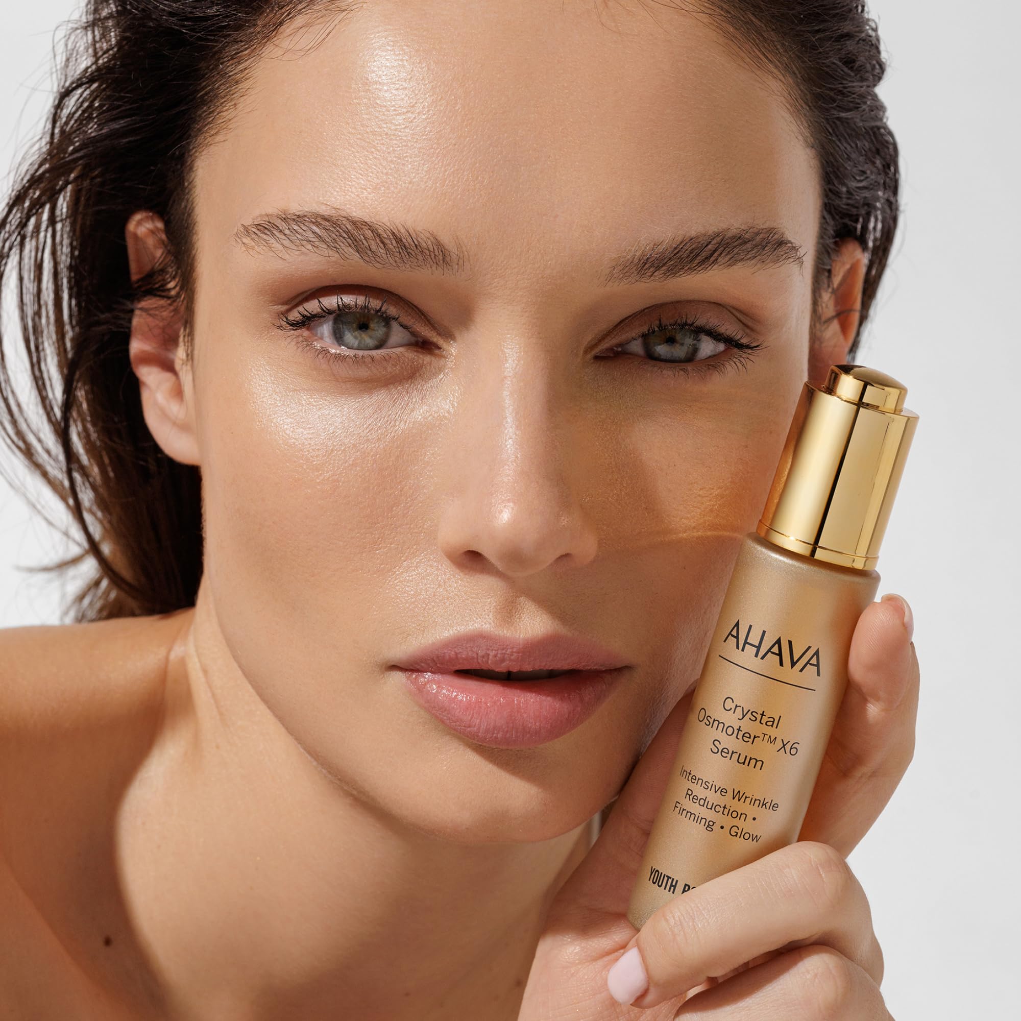 AHAVA Crystal Osmoter X6 Serum Duo Set, 1 Fl.Oz x 2 - Smooth oily lotion with Dead Sea Minerals & Osmoter, to enhance skin radiance, provide firmness and treatment against wrinkles & fine lines