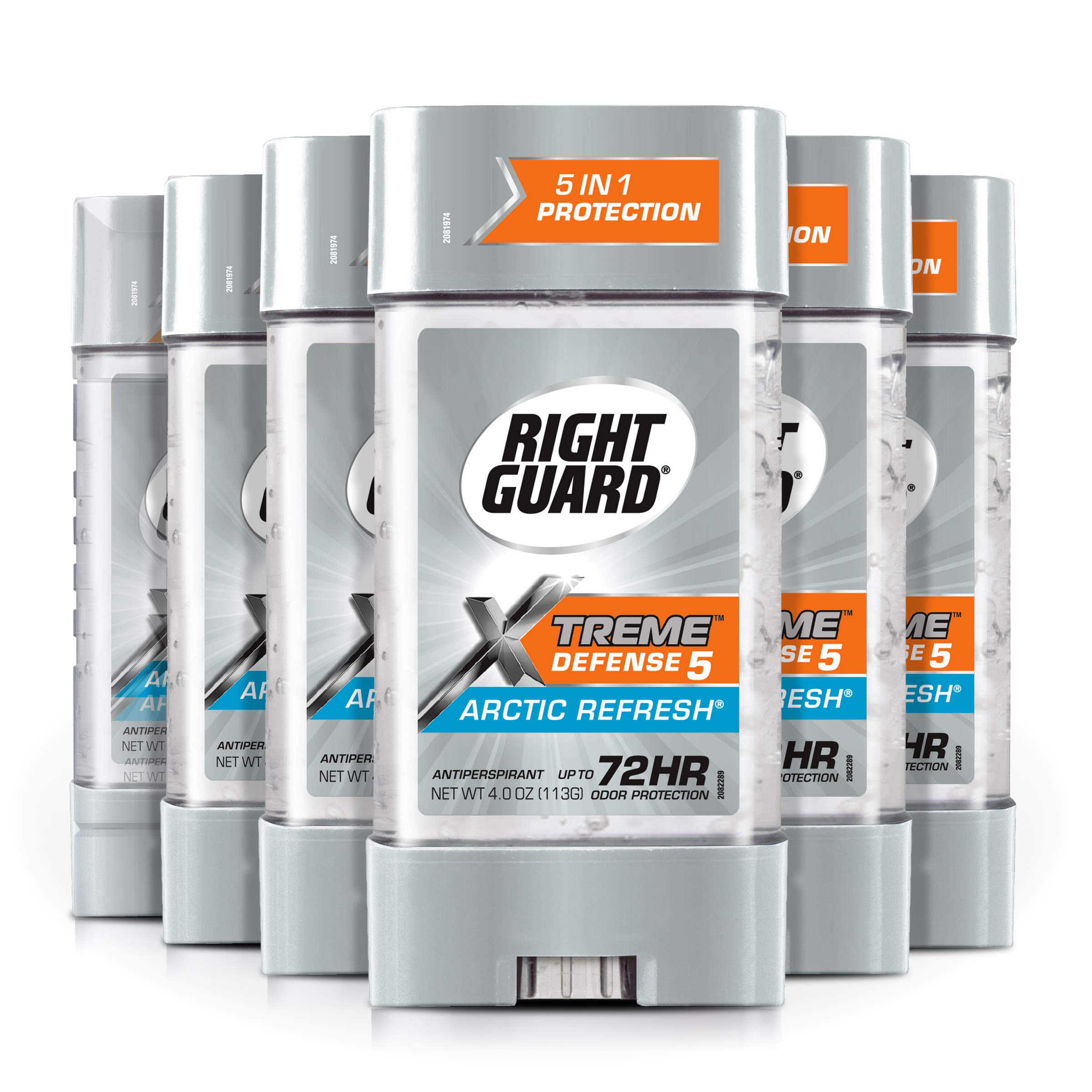 Right Guard Total Defense Power Gel Anti-Perspirant Deodorant, Artic Refresh, 4-Ounce Tube (Pack of 6)
