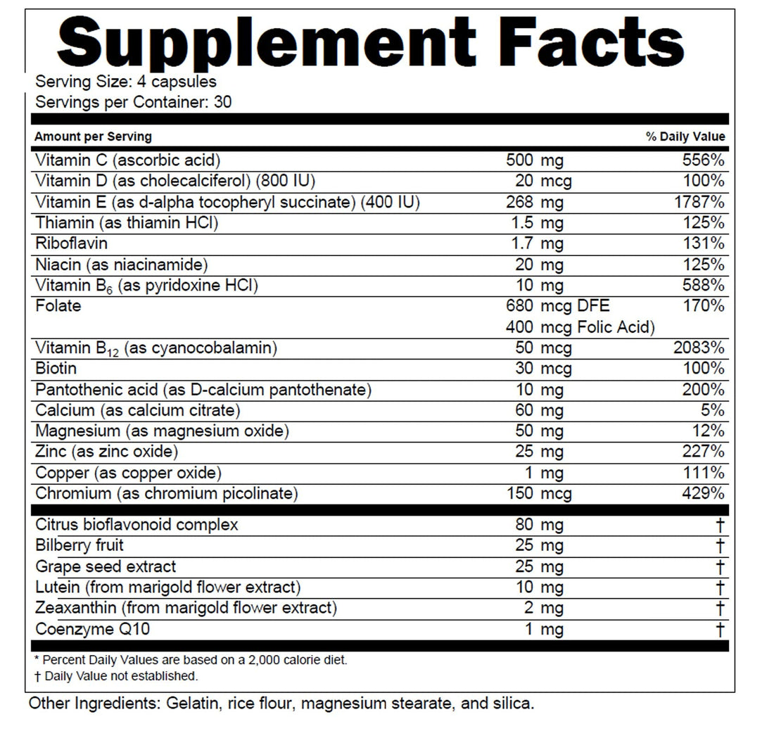 Doctor's Advantage Macular Shield Areds 2 Plus Complete Multivitamin - Eye Vitamins with Lutein & Zeaxanthin – Supports Healthier Macular Function and Comprehensive Eye Care – 120 Count