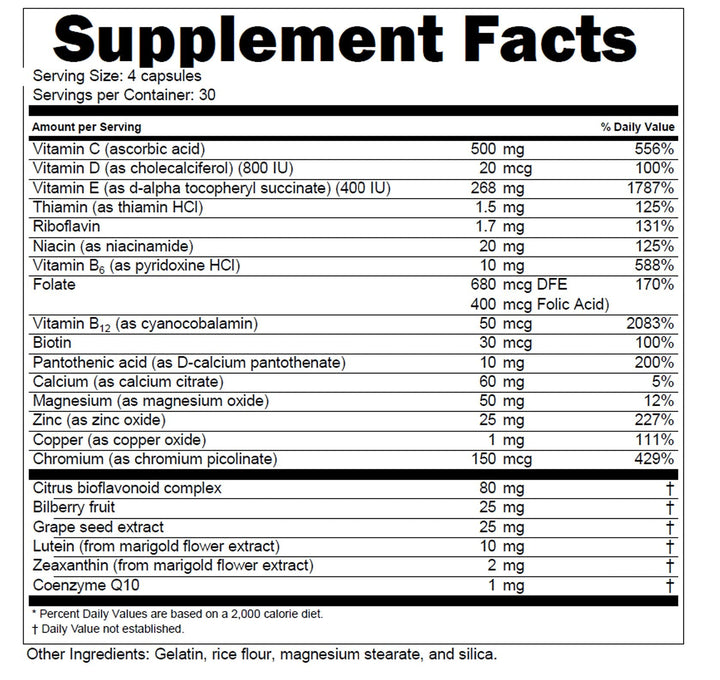 Doctor's Advantage Macular Shield Areds 2 Plus Complete Multivitamin - Eye Vitamins with Lutein & Zeaxanthin – Supports Healthier Macular Function and Comprehensive Eye Care – 120 Count