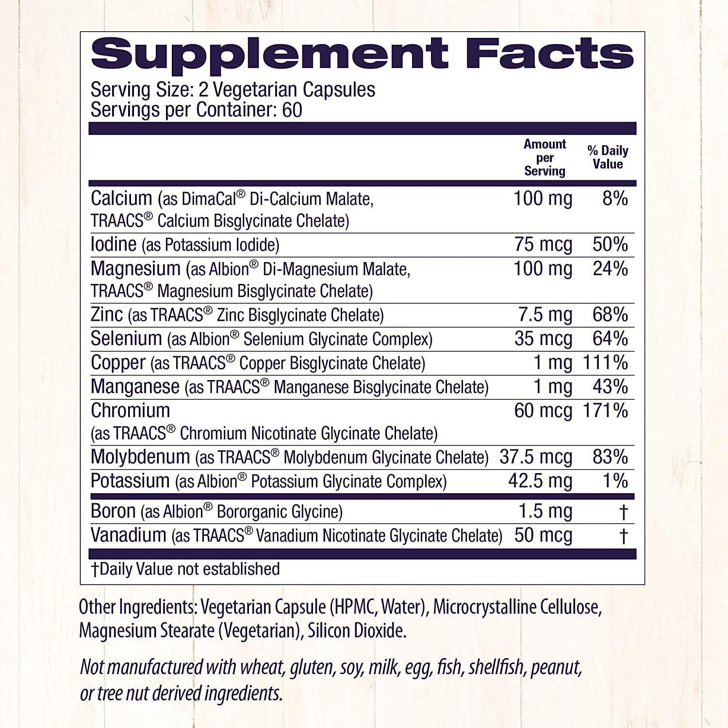 Healthy Origins Chelated Multi Mineral - Chelated Trace Minerals Supplement with Selenium, Iodine, Magnesium & More - Gluten-Free Supplement with Albion Minerals - 120 Veggie Capsules