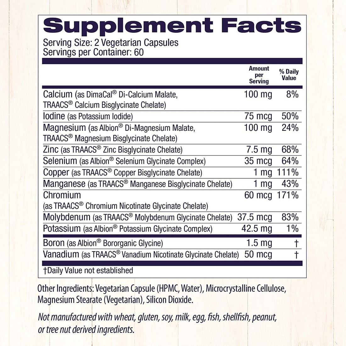 Healthy Origins Chelated Multi Mineral - Chelated Trace Minerals Supplement with Selenium, Iodine, Magnesium & More - Gluten-Free Supplement with Albion Minerals - 120 Veggie Capsules