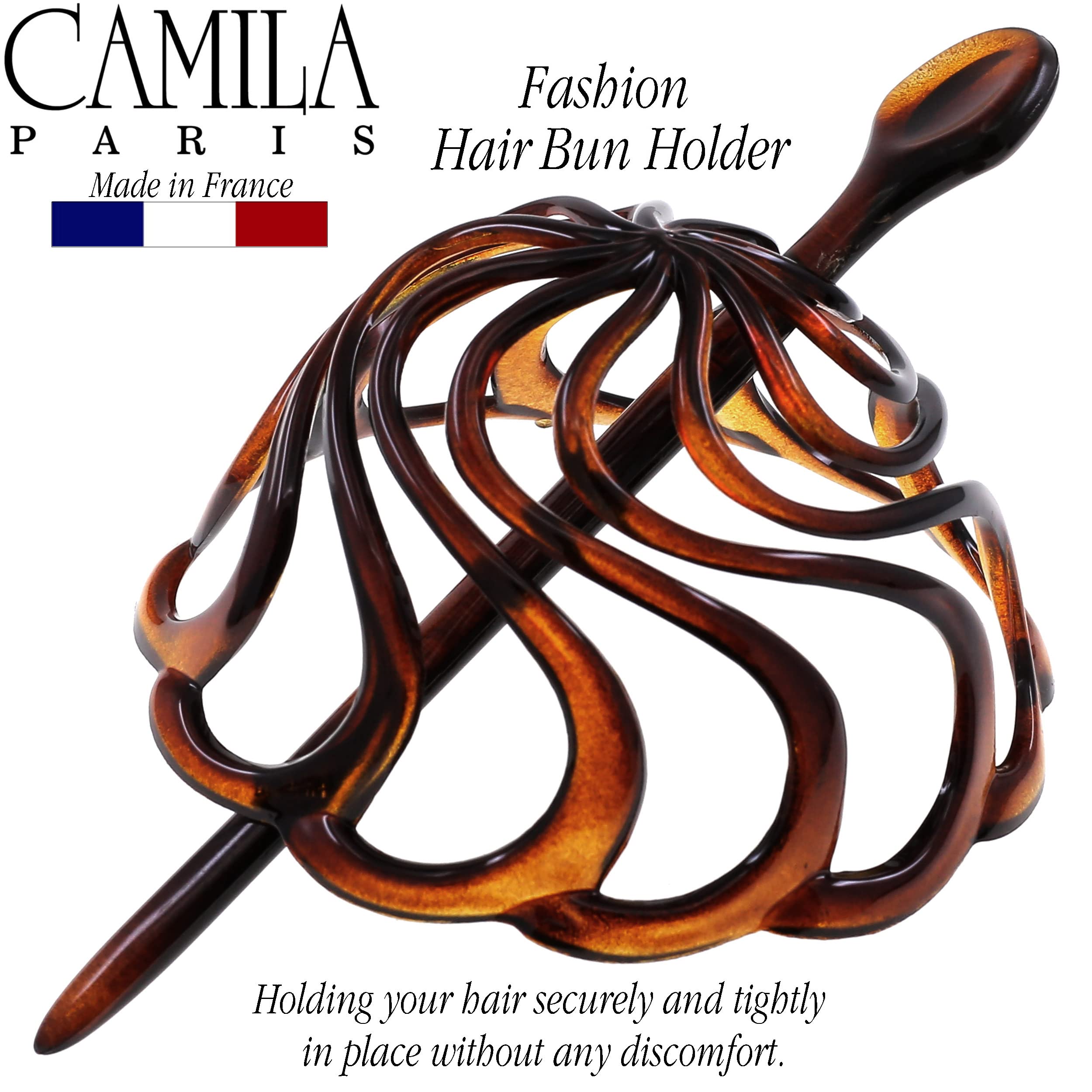Camila Paris CP16 French woman Hair Accessories (3 1/2) Hair Bun Ponytail Holder. Hair Updo Bun Cover Cap. Strong and Durable Hair Ornaments. Made in France