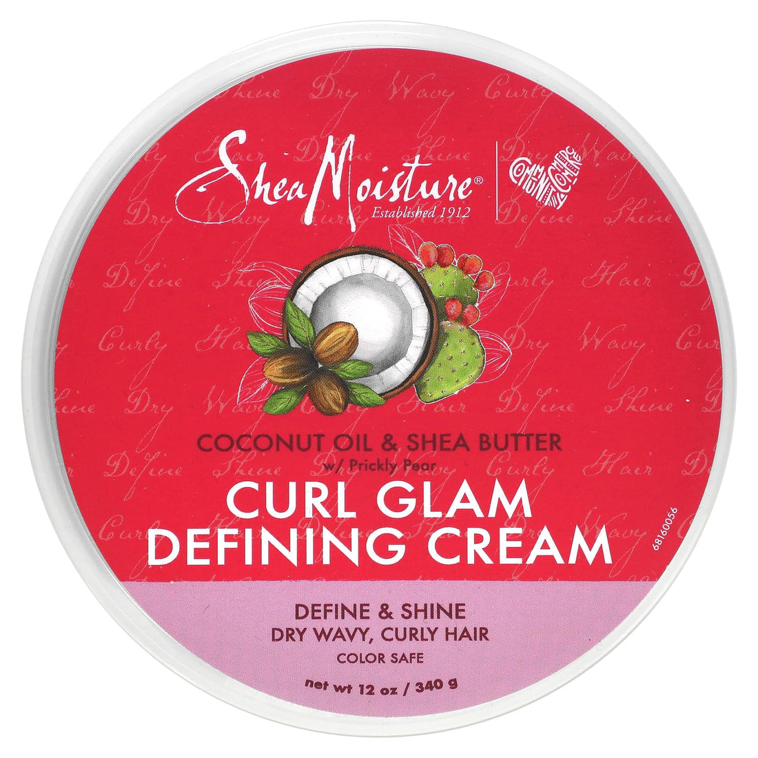 SHEA MOISTURE Curl Glam Defining Cream Coconut Oil & Shea Butter w/Prickly Pear - 12 oz.