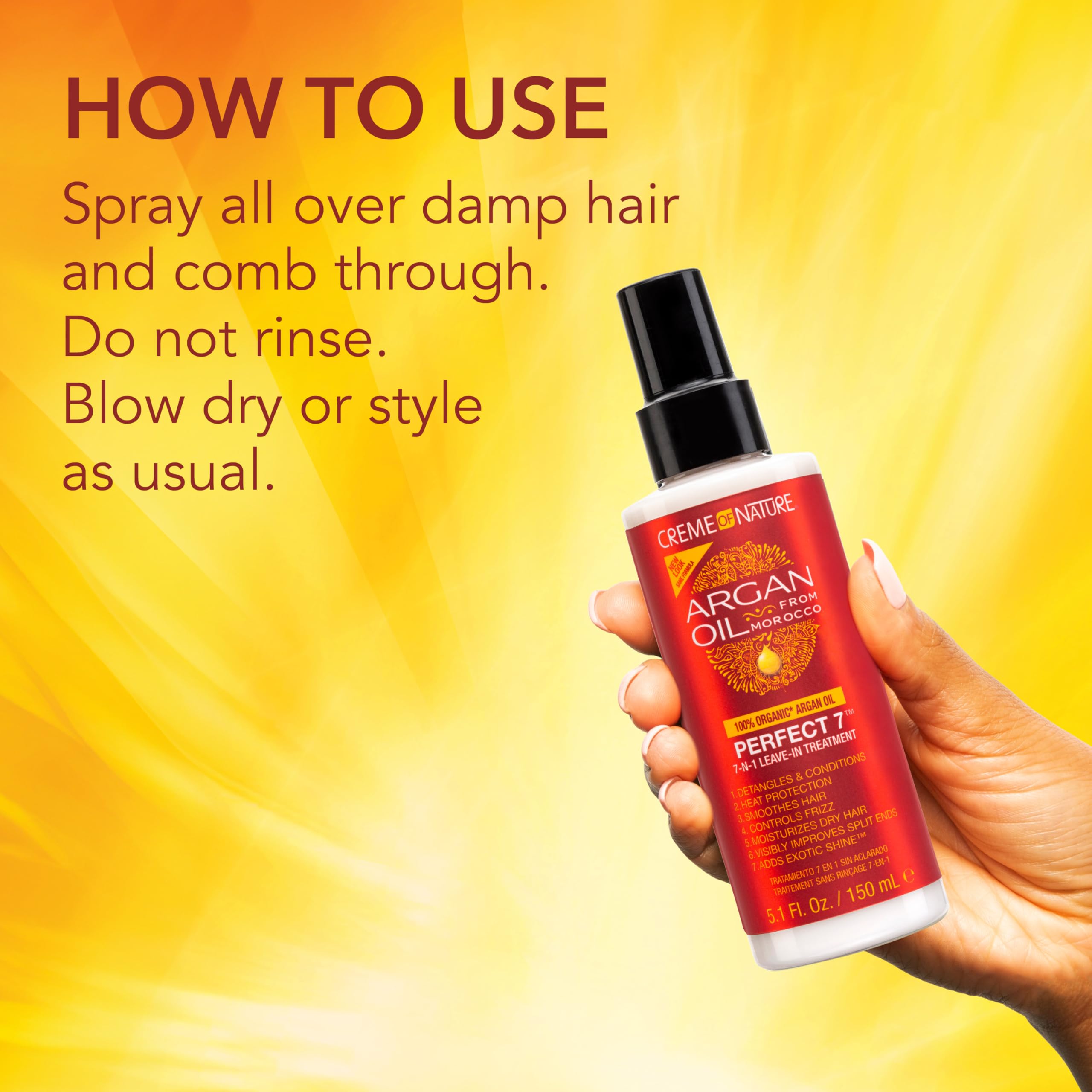 Creme of Nature Argan Oil Perfect 7-in-1 Leave-in Treatment, 4.23 Ounce