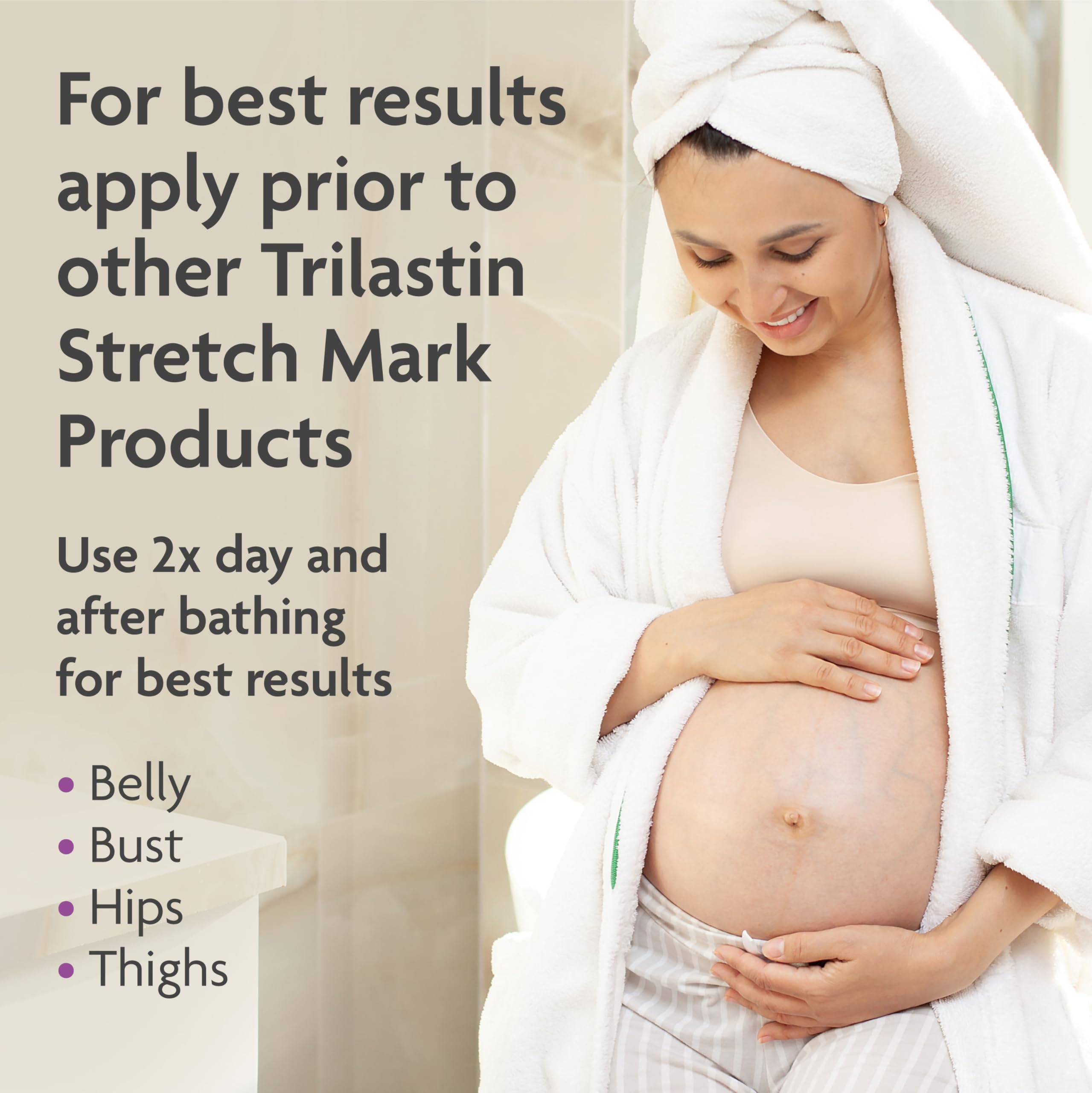 TriLASTIN SR Intensive & Moisturizing Stretch Mark Cream for Pregnancy - Hydro-Thermal Accelerator & Absorption Serum Bundle (5.5 oz & 3 oz)