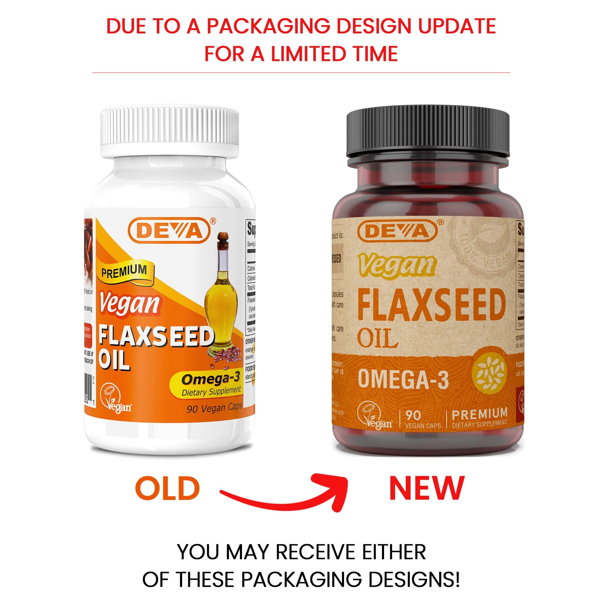 DEVA Vegan Flaxseed Oil - 90 Vcaps