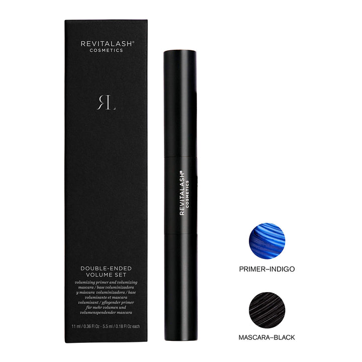 RevitaLash Cosmetics, Double-Ended Volume Set, Eyelash Primer & Mascara, Hypoallergenic & Cruelty Free