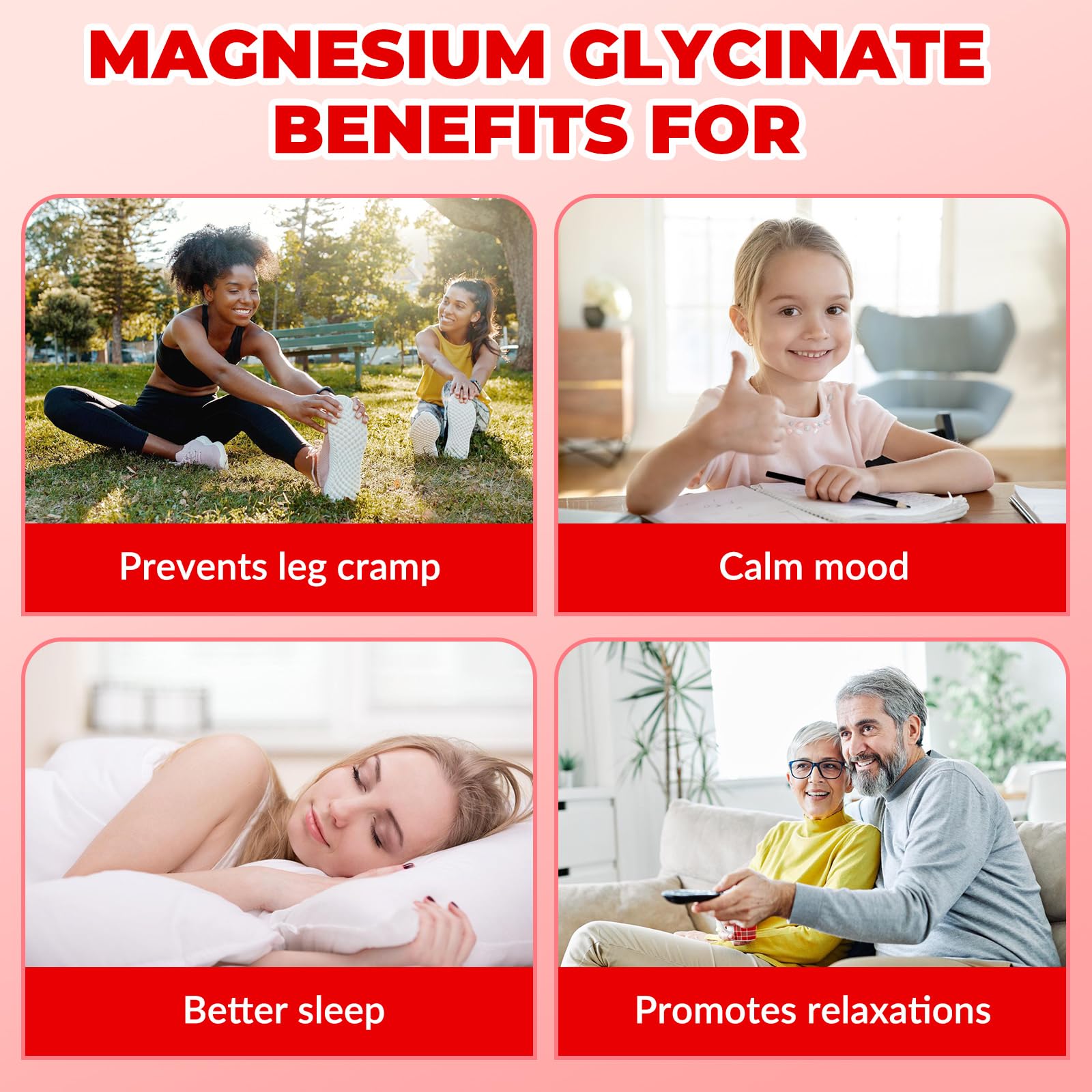 Magnesium Glycinate Gummies 400mg for Adult & Kids,90 Ct Sugar Free Magnesium Gummies with Potassium Magnesium Supplement for Women & Men,Sleep Msucle & Engergy Support,Raspberry Flavor