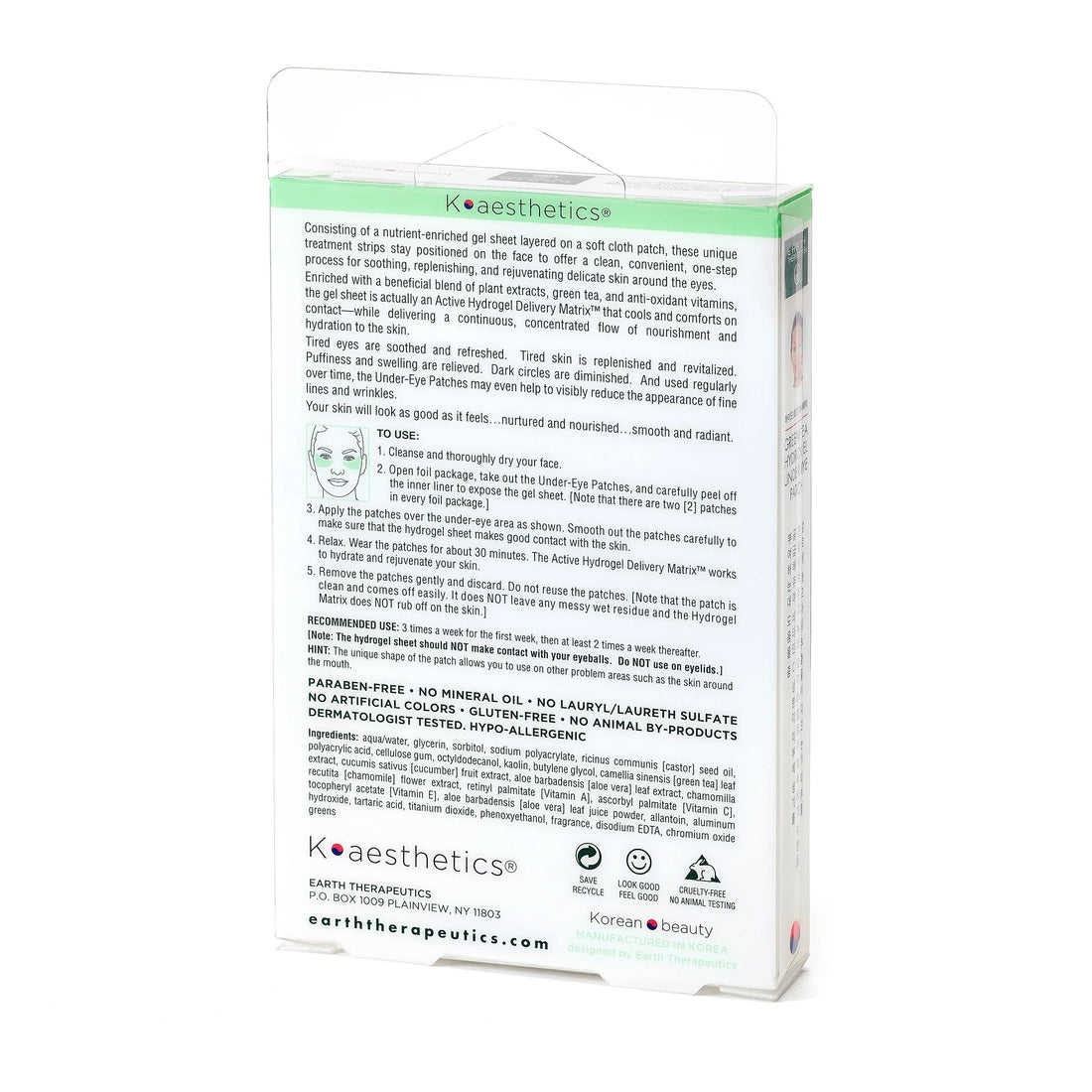 Earth Therapeutics Hydrogel Under-Eye Recovery Patch 5 ea