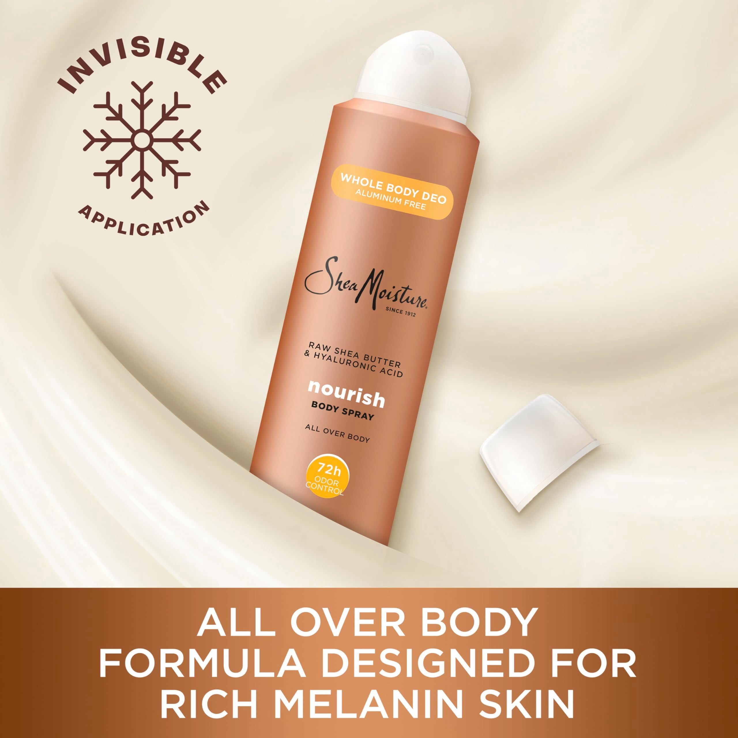 SheaMoisture All Over Body Deodorant Spray for Women Raw Shea Butter & Hyaluronic Acid Aluminum Free 4oz
