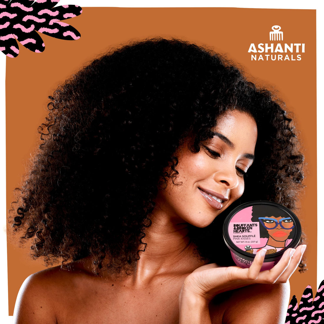 Ashanti Naturals Scented Whipped Shea Butter for Skin | Moisturizing African Raw Shea Butter, Almond Oil and Coconut (Pink Kisses Souffle, 8oz)