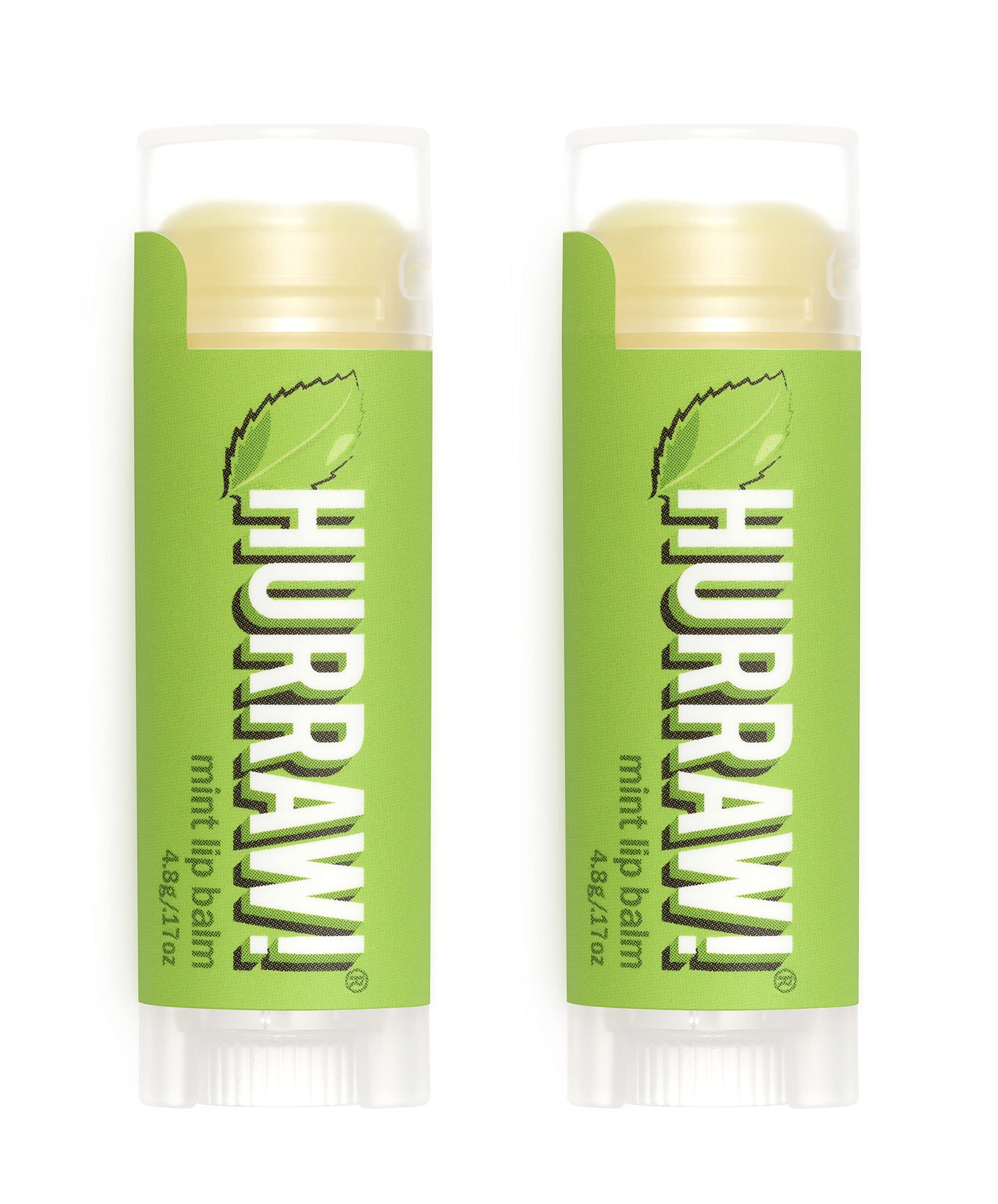 Hurraw! Mint Lip Balm, 2 Pack: Organic, Certified Vegan, Cruelty and Gluten Free. Non-GMO, 100% Natural Ingredients. Bee, Shea, Soy and Palm Free. Made in USA