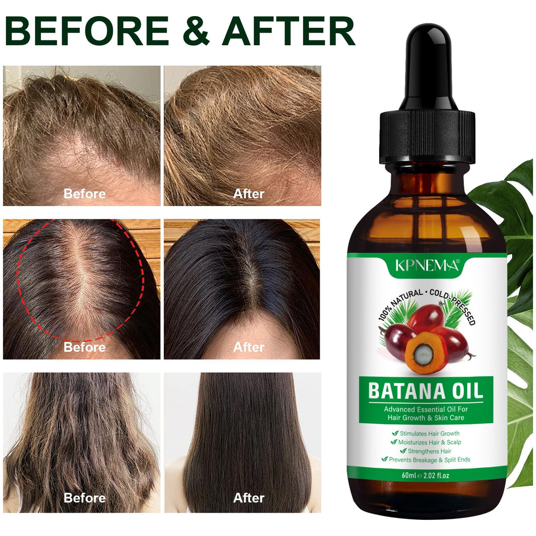 Batana Oil for Hair Growth, 100% Pure Natural Batana Oil Organic for Hair Growth, Moisturizing Skin and Hair Care for Dryness and Roughness, Anti-aging (2.02 Fl Oz (Pack of 1))
