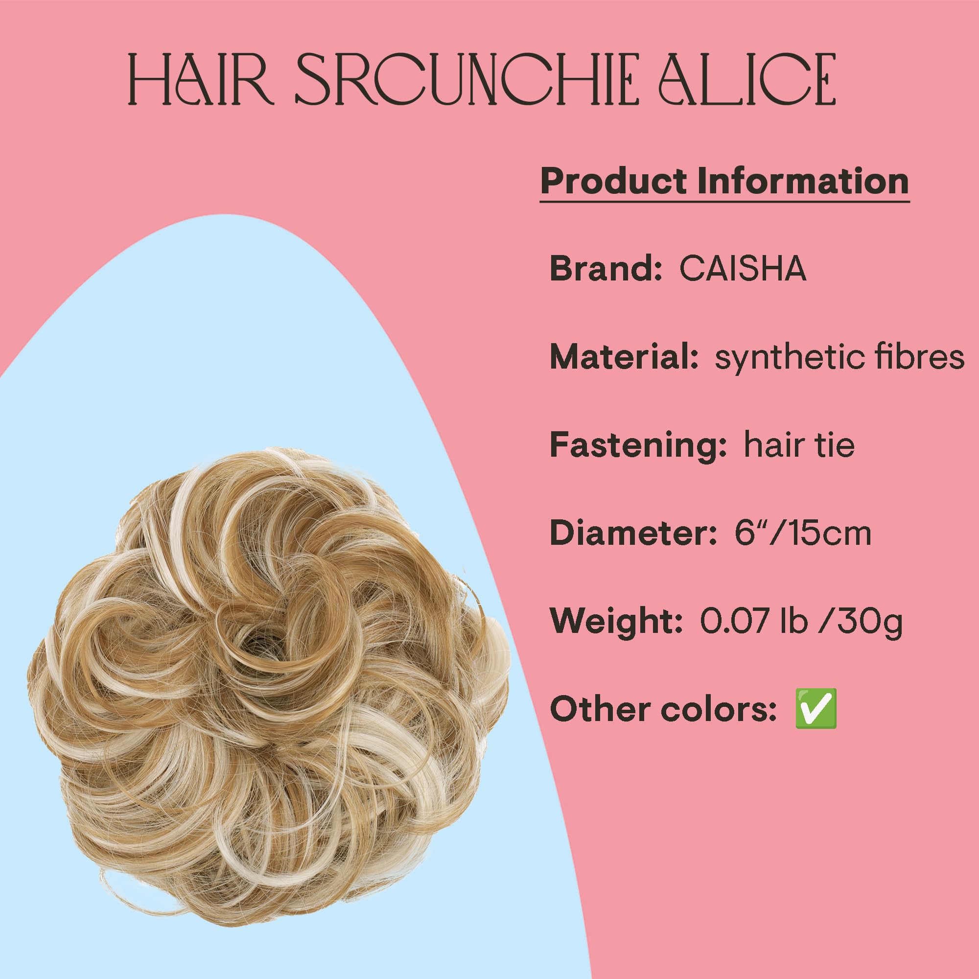 honig blonde mix 26H613 : PRETTYSHOP Scrunchie Scrunchy Bun Up Do Hair piece Hair Ribbon Ponytail Extensions Wavy Curly or Messy Verious Colors (honig blonde mix 26H613)