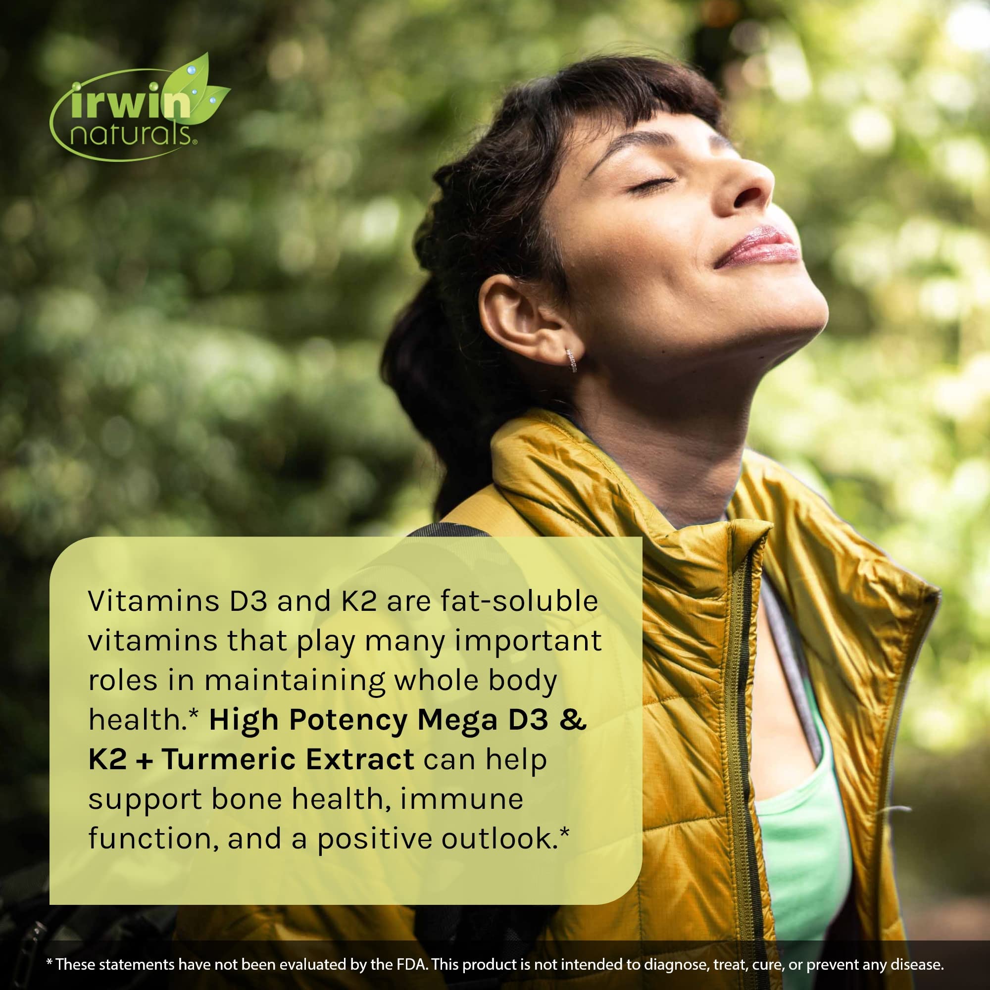 Irwin Naturals High Potency Mega D3 & K2 + Turmeric Extract - 60 Liquid Soft-Gels, Pack of 3 - Healthy Bones & Immune Function - 90 Total Servings