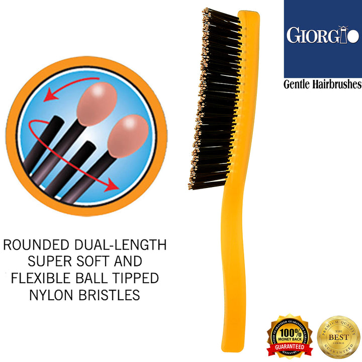 Giorgio Neon 1 Hair Brush, Orange, Large