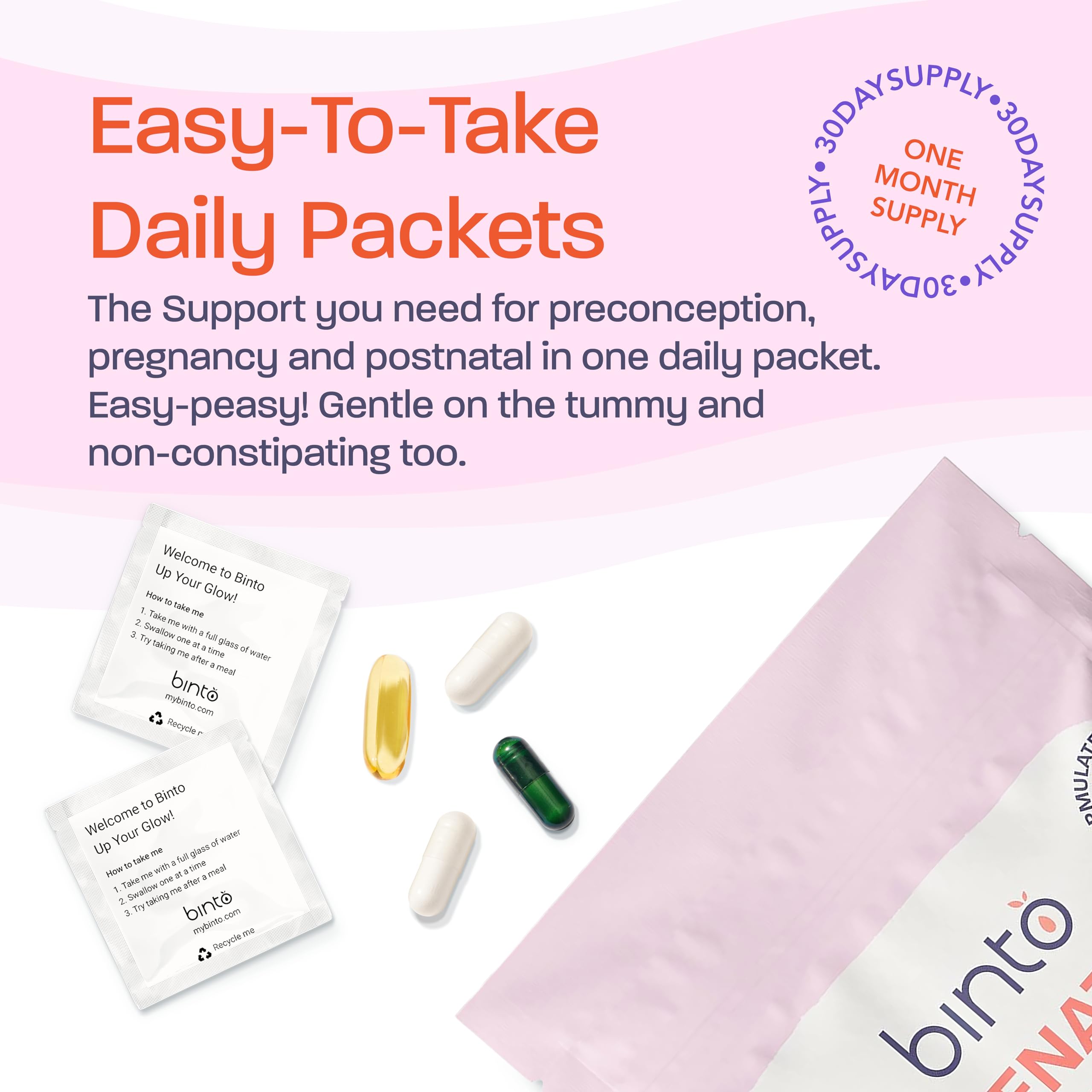 4-in-1 Prenatal Supplements to Support Healthy Mama & Baby - 1 Month Supply - Multivitamin + Probiotics, Iron, DHA, Methylated Folate, & Folic Acid - NON-GMO, Gluten Free, Vegetarian, No Preservatives
