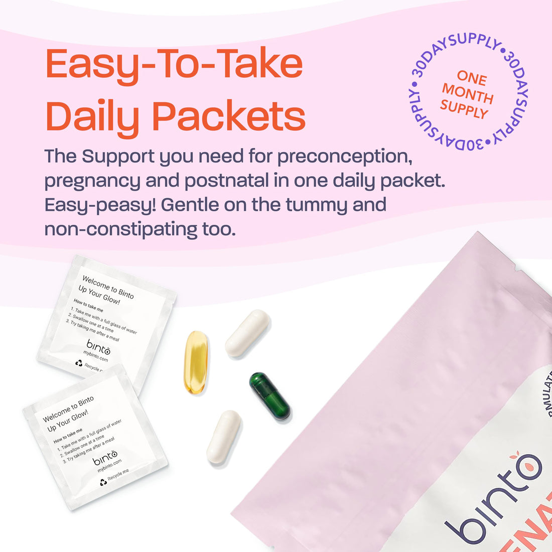 4-in-1 Prenatal Supplements to Support Healthy Mama & Baby - 1 Month Supply - Multivitamin + Probiotics, Iron, DHA, Methylated Folate, & Folic Acid - NON-GMO, Gluten Free, Vegetarian, No Preservatives