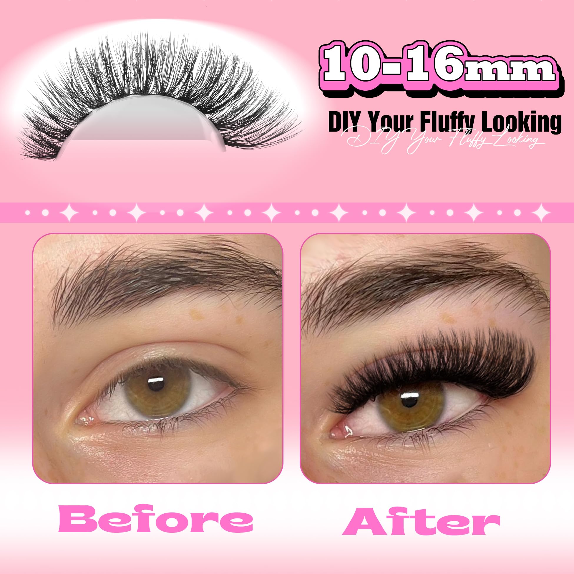 ALICE Lash Clusters 336pcs 80D Lash Extensions Cluster Eyelash Extensions Thick Volume Faux Mink Individual Lashes Mix 10-18mm Long Eyelash Clusters
