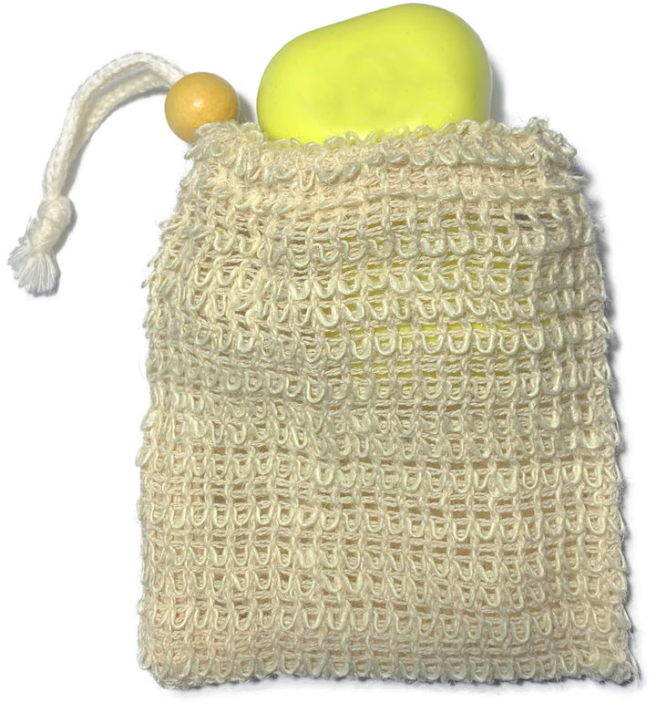 Natural Exfoliating Sisal Soap Saver Bag Pouch Holder for Shower Bath, Pack of 6