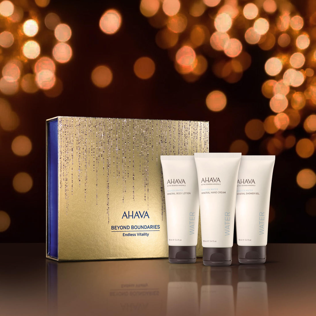 AHAVA Endless Vitality Gift Set - Includes Mineral Body Lotion, Mineral Hand Cream, Mineral Shower Gel 3 x 3.4 Fl.Oz & Sample Crystal Osmoter X6 Serum