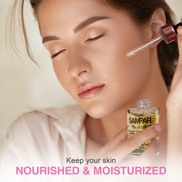 SAMPAR- OILS IN ONE - Hydration Corrector Face Oil With Hyaluronic Acid - All Skin Types- 93% Natural Origin - Cruelty-Free- 1 oz