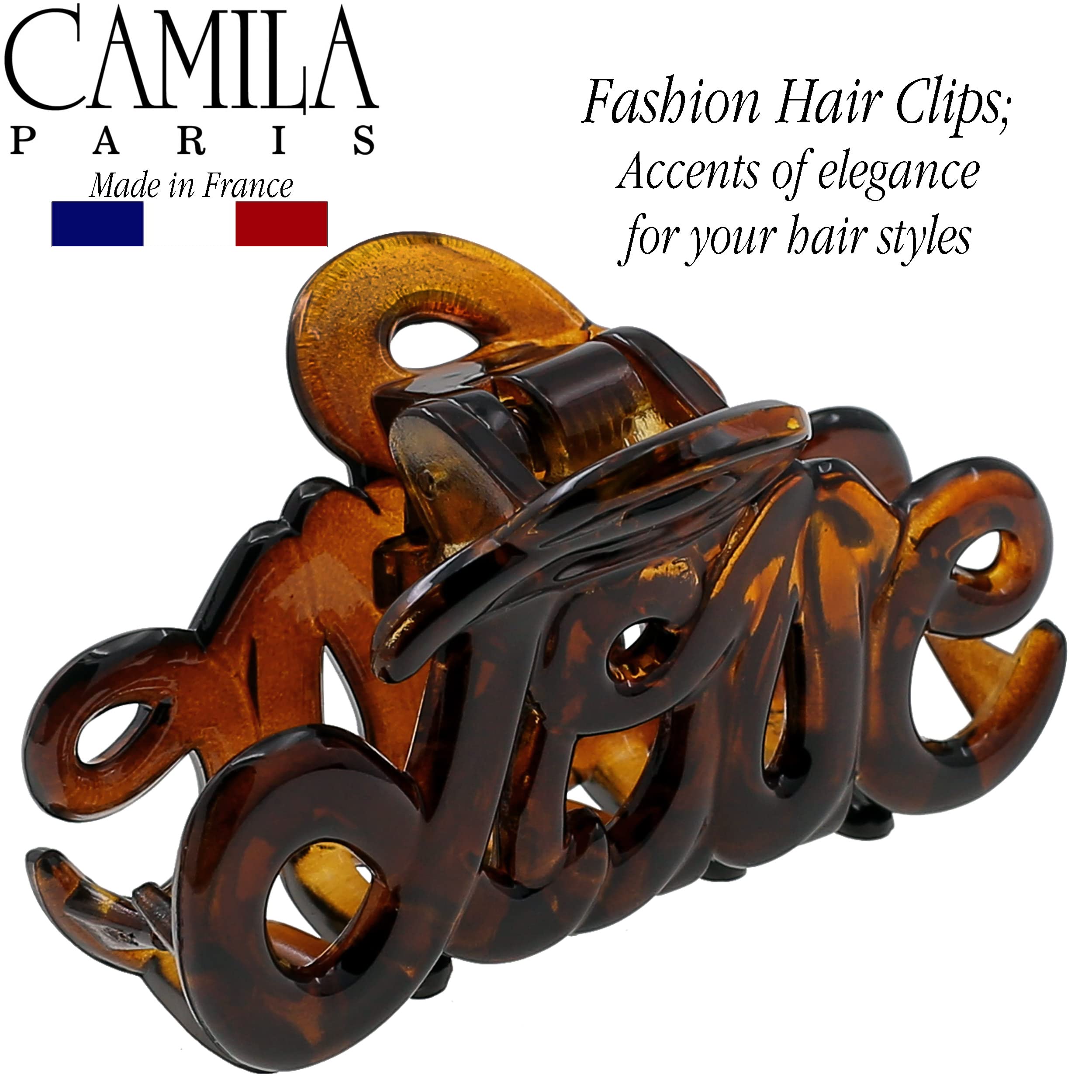 Camila Paris CP1377 French woman Hair Accessories (2) Hair Claw Clips. Strong and Durable Hair Ornaments. Made in France