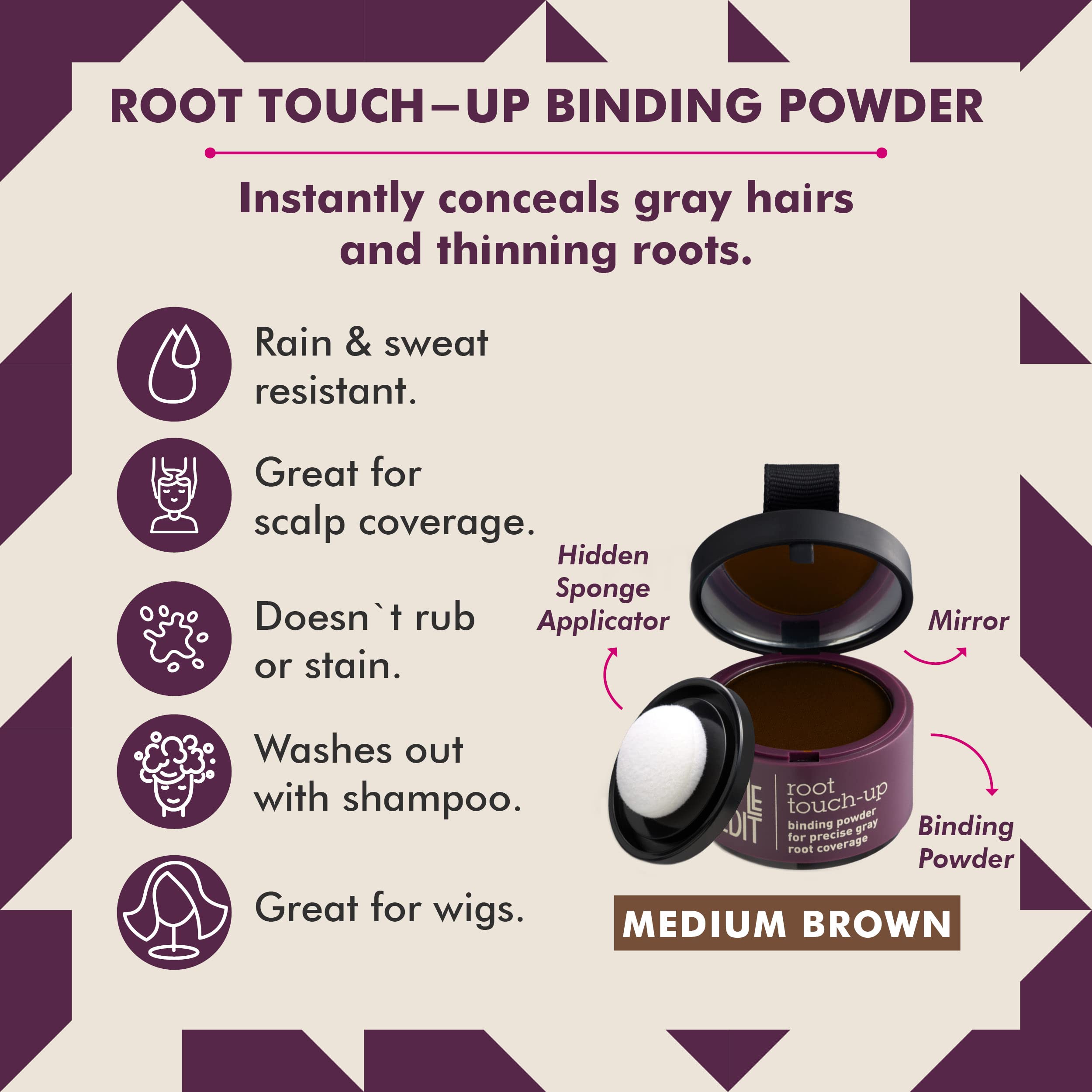 Root Touch Up (3.7g) By Style Edit (Medium/Light Brown) Cover Your Roots Between Color Services. One Step Application! Factory Fresh With E Commerce Authenticity Code!