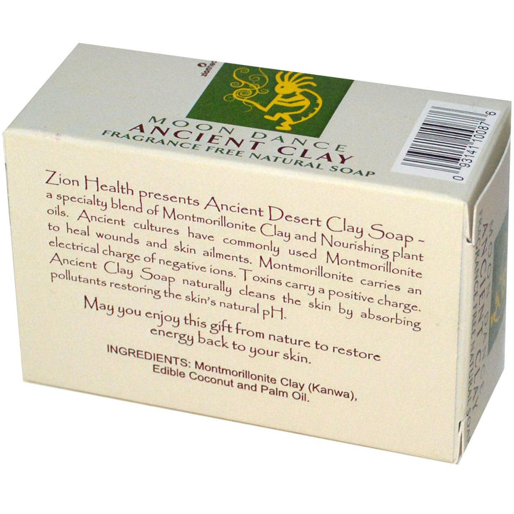 Zion Health Moon Dance Clay Soap, Fragrance Free, 6 Ounce