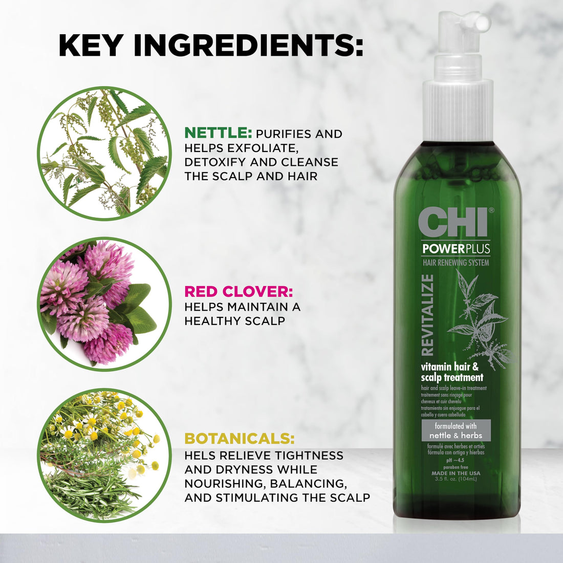 Chi Powerplus Revitalize Vitamin Hair and Scalp Treatment for Unisex, 3.5 Ounce
