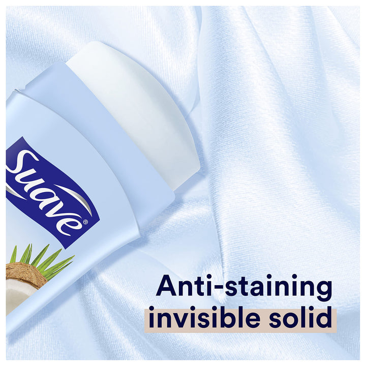 Suave Invisible Solid Antiperspirant Deodorant, Coconut Kiss, 2.6 Ounce