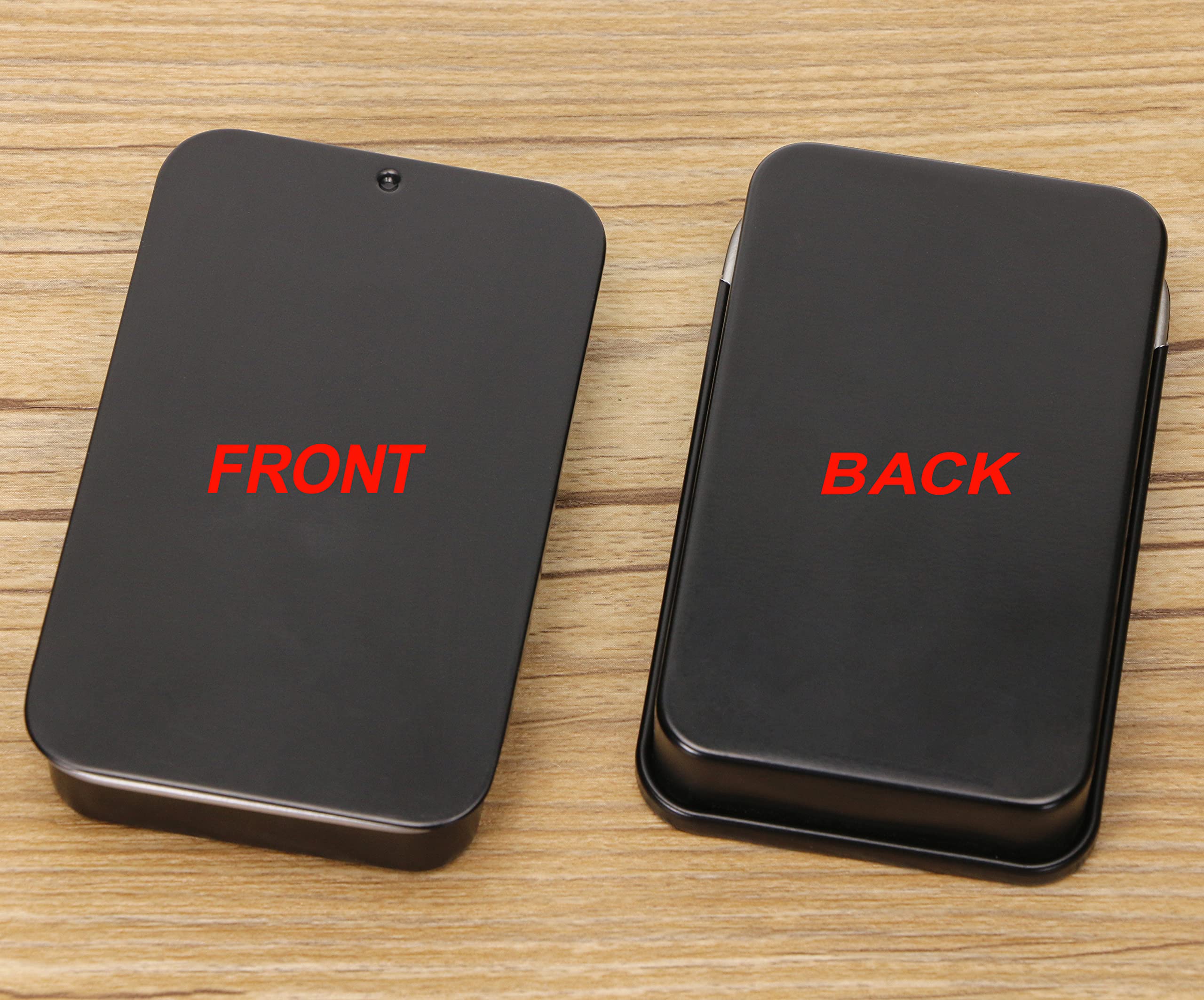 Mini Skater 4Pcs 3.15x1.97x0.59Mini Metal Slide Top Tin Containers, Sliding Cover Push-Pull Tin Box,Portable Slide Cover Storage Box for Wedding Jewelry Lip Balm Container Cosmetic Organizer(Black)