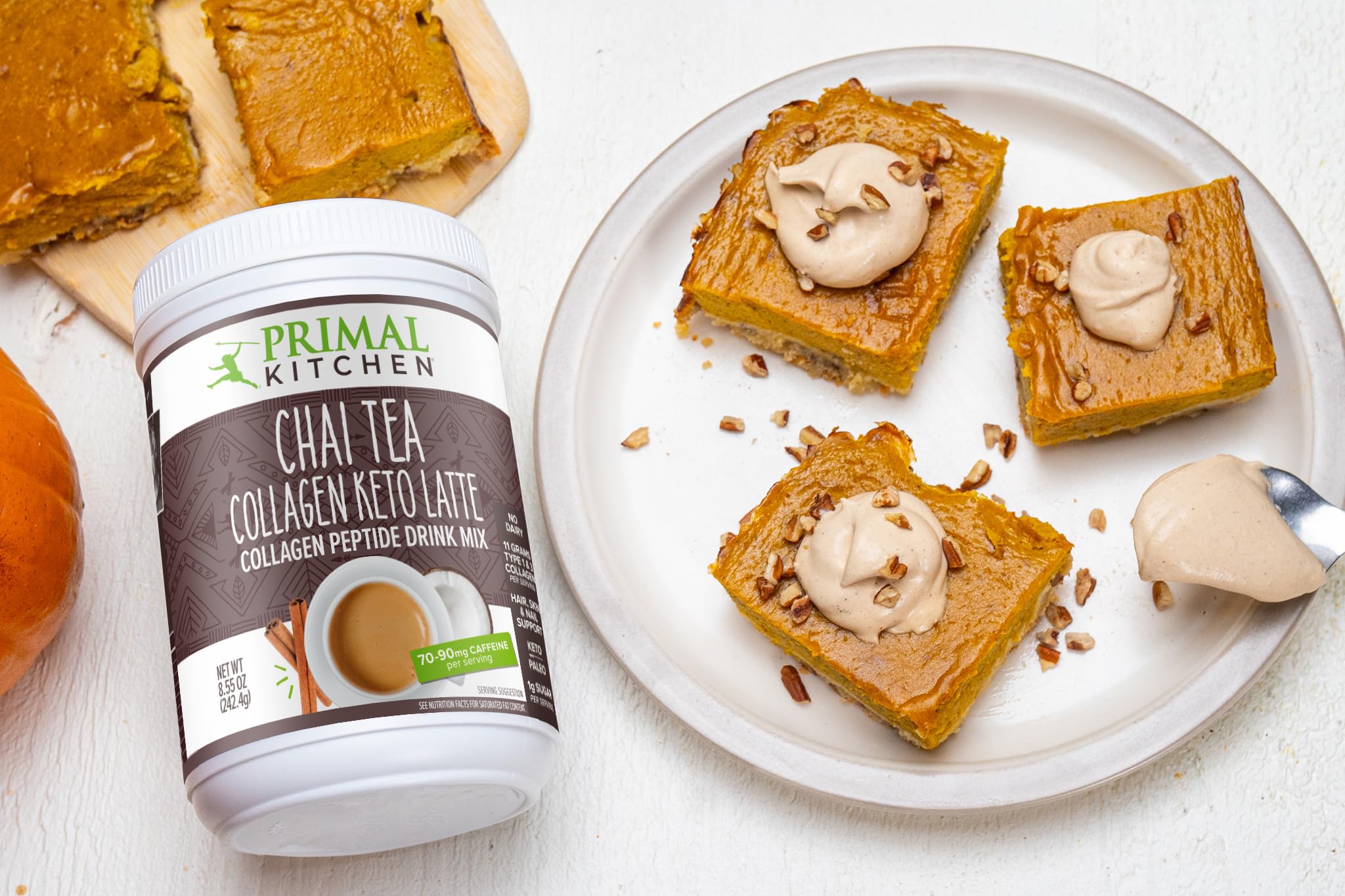 Primal Kitchen Chai Tea Collagen Keto Latte Powder, Collagen Peptide Drink Mix, 8.55 Ounces