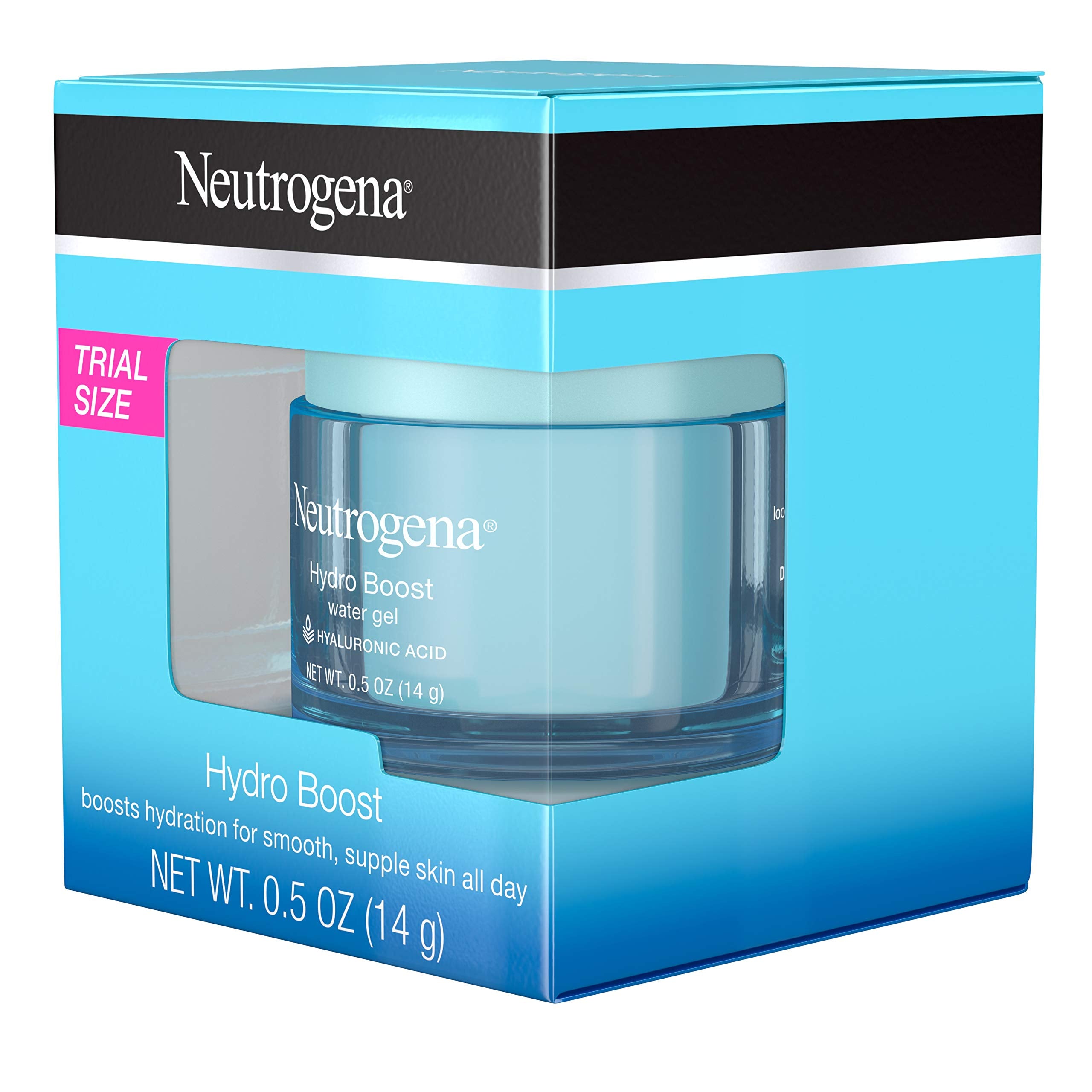 Neutrogena Hydro Boost Hyaluronic Acid Hydrating Water Face Gel Moisturizer for Dry Skin, Oil-Free, Non Comedogenic, Travel Size .5 oz