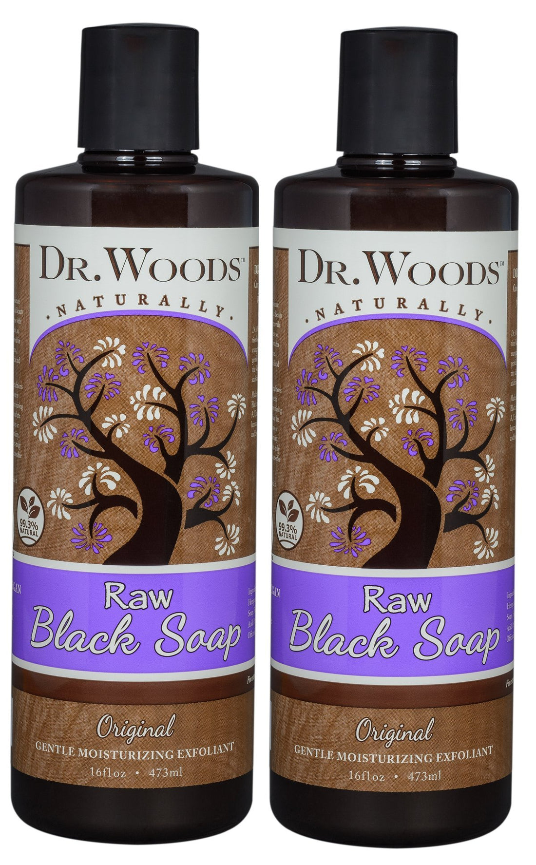 Dr. Woods Raw Black Moisturizing Liquid Castile Soap, 32 Ounce (16 oz (Pack of 2))