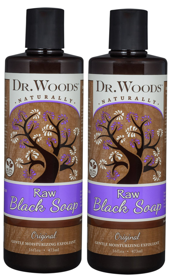Dr. Woods Raw Black Moisturizing Liquid Castile Soap, 32 Ounce (16 oz (Pack of 2))