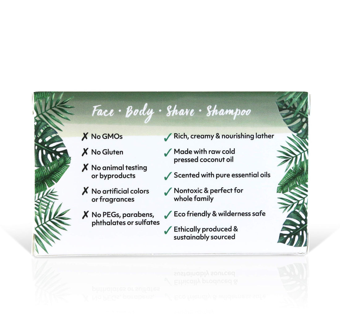 Organic Fiji Coconut Oil Soap, For Face and Body, 100% Certified Organic, Tea Tree Spearmint, 7 Ounce