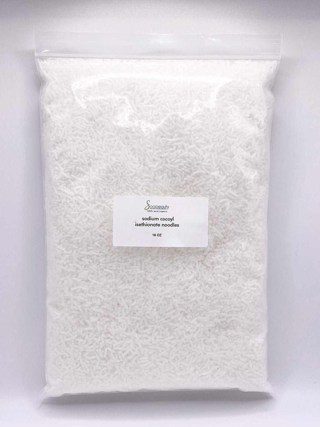 Sodium Cocoyl Isethionate Noodles by Soapeauty for Skin & Hair Care - SCI Natural Surfactant Used for Making Bubble Baths, Bath Bombs, Shampoo Bars (16 oz)
