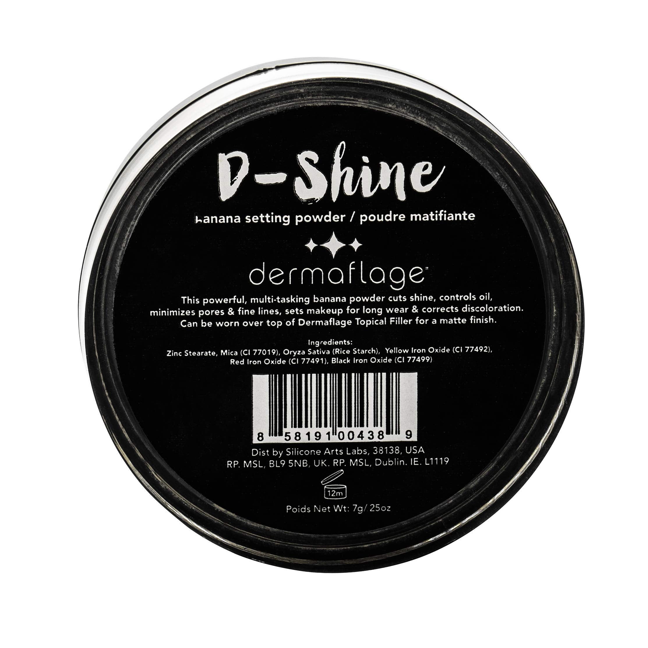 Banana Powder, Anti-Shine Powder, Makeup Setting Powder, D-Shine by Dermaflage, 5g/.18oz