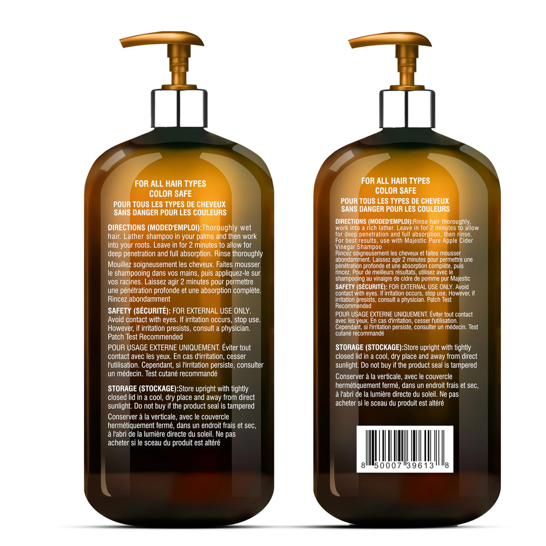 MAJESTIC PURE Apple Cider Vinegar Shampoo and Avocado Coconut Conditioner Set - Restores Shine & Reduces Itchy Scalp, Dandruff & Frizz - Sulfate Free, for All Hair Types, Men and Women - 2 x 16 fl oz
