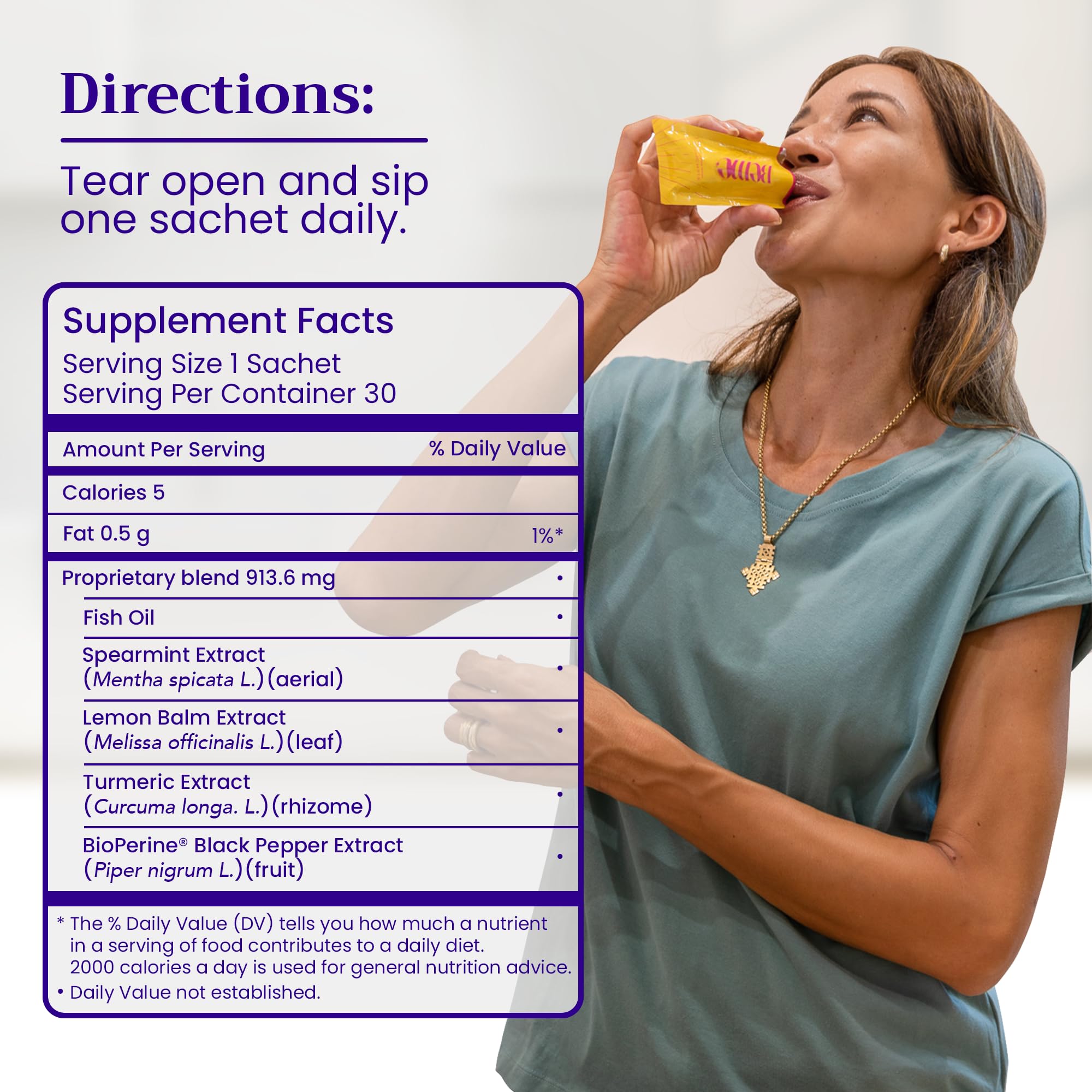 BeMe Liquid Omega 3 Fish Oil - Turmeric Curcumin, Lemon Balm Extract & Omega 3 Supplement for Women - Rich in antioxidants, Quick Absorption & high bioavailability - Supports Memory & Brain Health