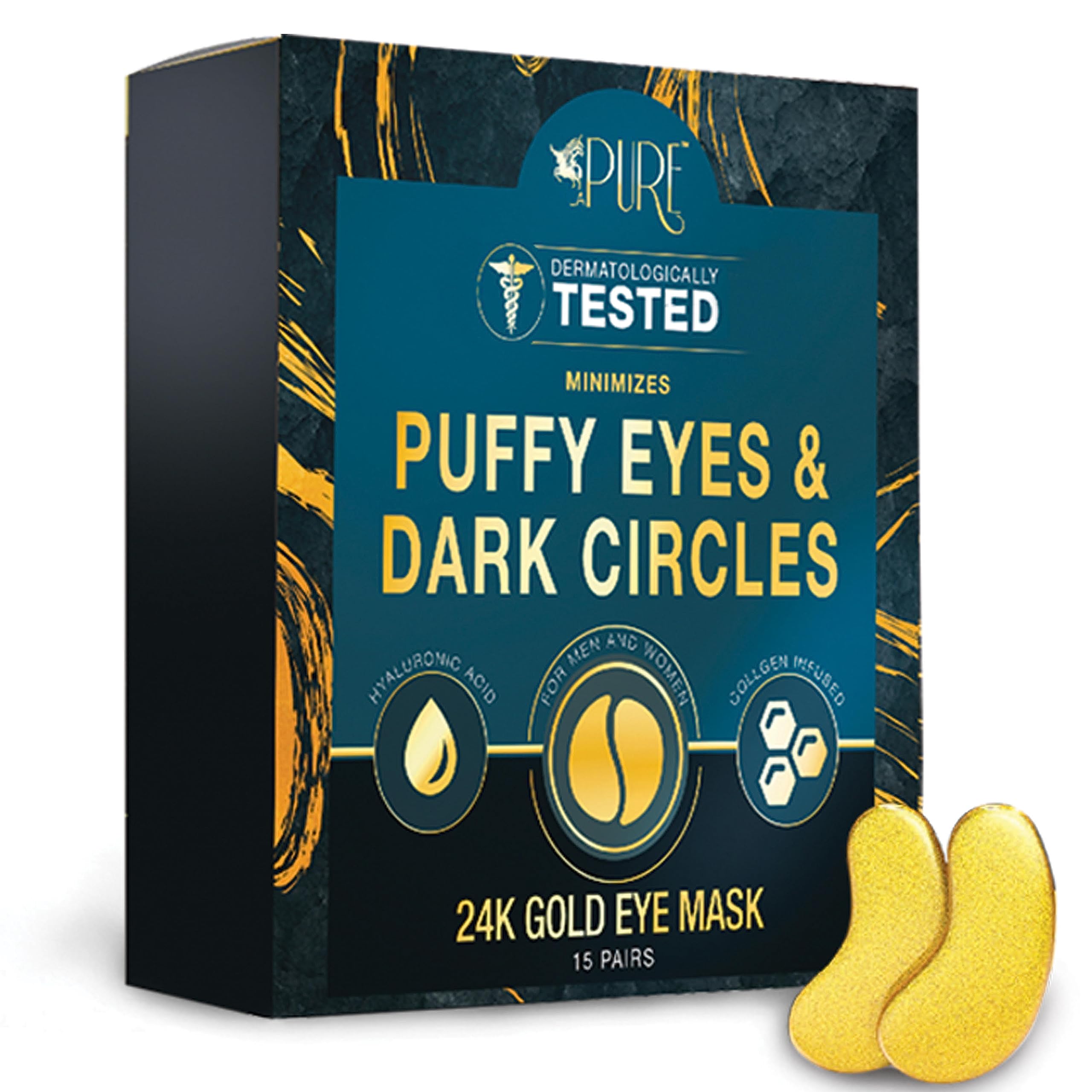LA PURE 24K Gold Eye Treatment Mask, (Pack of 15)